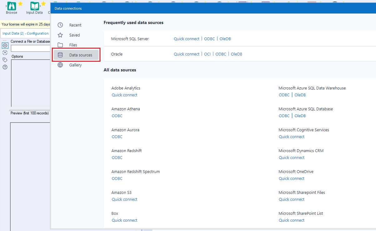 Select New ODBC Connection.